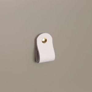 Leather Drawer Pull | White | Jemmervale Designs