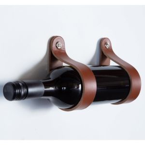 Leather Straps for Wine Bottle | Set of Two | Brown