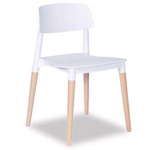 Lecco Chair | White Seat | Natural European Beechwood Solid Timber Legs