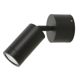 LEDlux Marine IP65 LED 240V 1 Light Adjustable Wall Spot in Black | By Beacon Lighting