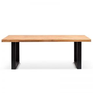 Lennon 2.1m Outdoor Dining Table - Natural with Black Leg