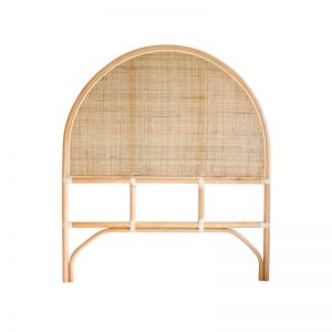 Lennox Rounded Rattan Bedhead | King Single | Natural | by Black Mango