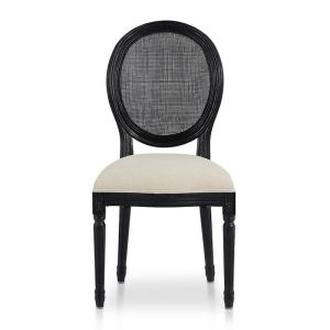 Lenora Black ELM Dining Chair | Set of 2 | Light Beige