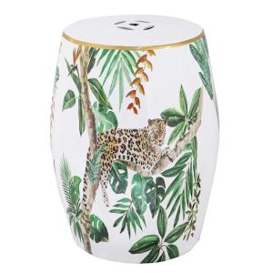 Leopard in the Jungle Stool