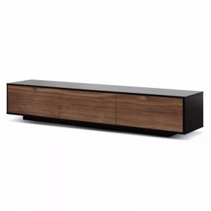Letty Wooden Entertainment Unit | Black with Walnut Drawers | 2.3m