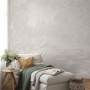 Lily Pond - Light Grey | Wallpaper