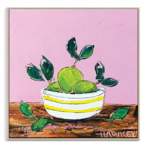 Limes in a Bowl | Angela Hawkey | Canvas or Print by Artist Lane