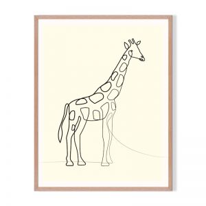 Line Giraffe | Framed Print by Little Laneway