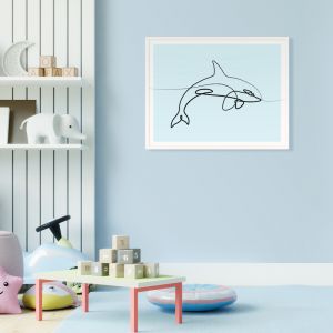 Line Orca | Framed Print by Little Laneway