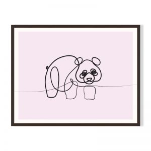 Line Panda | Framed Print by Little Laneway