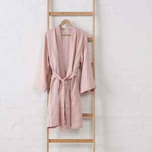 Linen Bathrobe | Pink | Jade and May