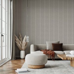 Linen Pinstripe | Natural | Wallpaper