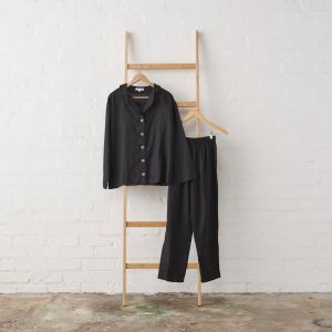 Linen Pyjama Set | Black