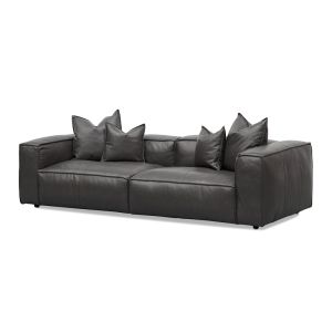 Loft 4 Seater Sofa with Cushion and Pillow | Shadow Grey Leather