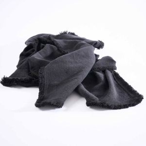 Luca® Boho Linen Throw | Black
