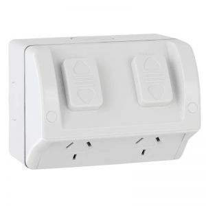 Lucci Power Twin IP54 10A Exterior GPO in White | Beacon Lighting