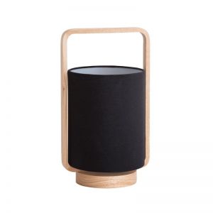 Lucia Timber & Cotton Table Lamp Black