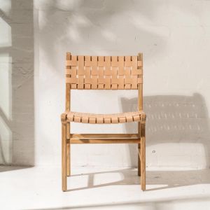Luka Leather and Teak Chair