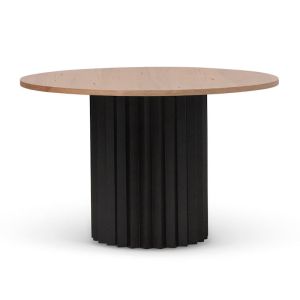 Luther Round Dining Table | Natural and Black Oak