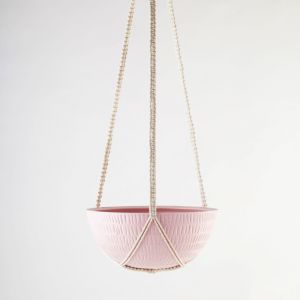 Macrame Hanging Planter by Angus & Celeste | Bright Pink | Large