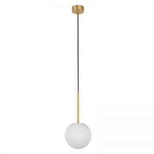 Made By Mayfair Lucent 160mm Pendant in Brass/Alabaster | Beacon Lighting