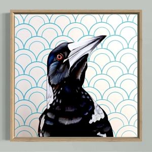 Magpie | Canvas Print by Kylie Cuthbertson | 45x45cm