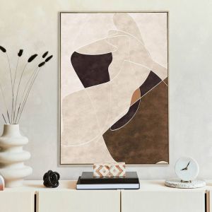 Mahogany Curves | Framed Canvas Print