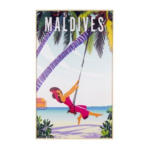 Maldives Vintage | 60x100cm | Outdoor UV Wall Art with Beech Aluminium Frame