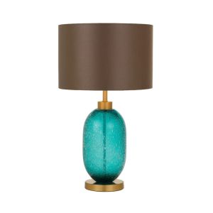 Manolo Table Lamp | Teal and Brown