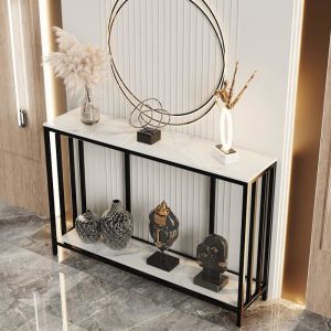 Marble Top Console Table | Black