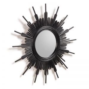 MARELLI Black Rattan Mirror