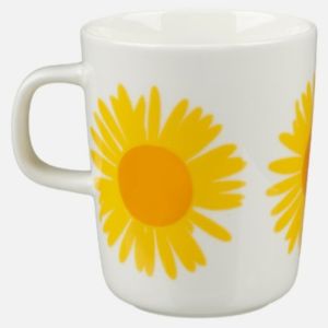 Marimekko Oiva | Auringonkukka Mug 2,5dl | White, Sun Yellow, Orange