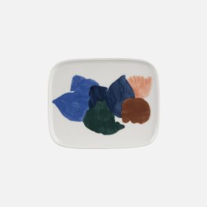 Marimekko Oiva | Pyykki Plate | 15x12cm | White, Light Blue Green