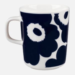 Marimekko Oiva/Unikko Mug | 2,5dl | White, Dark Blue