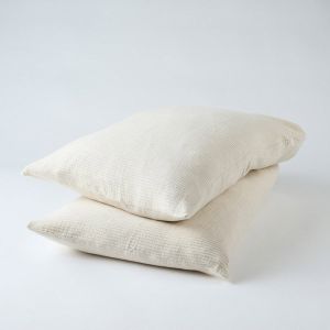 Marina Pillowcase Set | Off White w' Natural Stripe