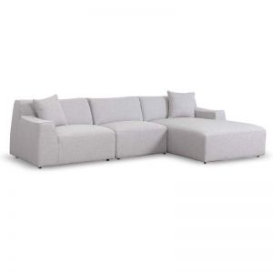 Marlin 3 Seater Right Chaise Fabric Sofa - Passive Grey