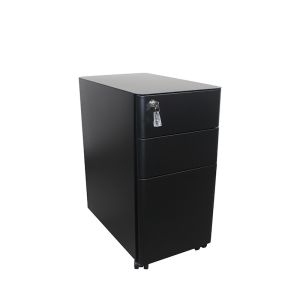 Marlo 3 Drawer Slim Mobile Cabinet | Black