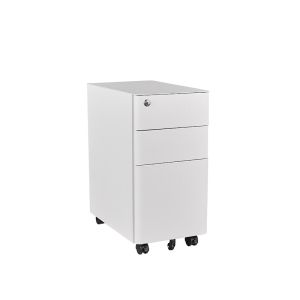 Marlo 3 Drawer Slim Mobile Cabinet | White