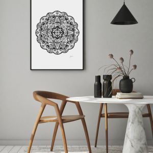Marrakesh Décor Mandala in Black Fine Art Print | by Pick a Pear | Framed