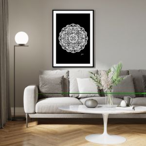 Marrakesh Décor Mandala in Black Solid Fine Art Print | by Pick a Pear | Framed