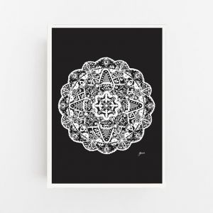 Marrakesh Decor Mandala in Black Solid Wall Art Print | by Pick a Pear | Canvas