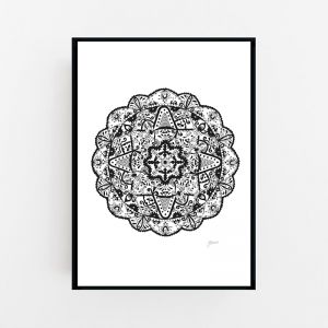 Marrakesh Decor Mandala in Black Wall Art Print | by Pick a Pear | Canvas