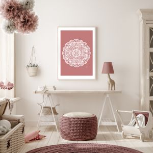 Marrakesh  Décor Mandala in Blush Solid Fine Art Print | by Pick a Pear | Framed