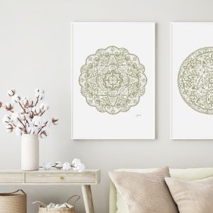 Marrakesh Décor Mandala in Sage Fine Art Print | by Pick a Pear | Framed