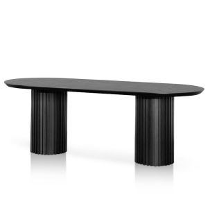 Marty 2.2m Wooden Dining Table | Black Oak