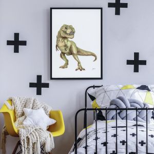 Maximus Tyrannosaurus T-Rex Dinosaur Fine Art Print | by Pick a Pear | Framed