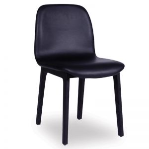 Maxwell Dining Chair | Black Solid American Ash Frame | Black Padded Seat