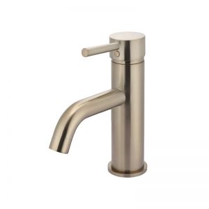 Meir Round Basin Mixer Curved - Champagne | MB03-CH