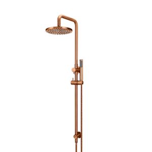Meir Round Combination Shower Rail, 200mm Rose, Single Function Hand Shower | Lustre Bronze | MZ0704