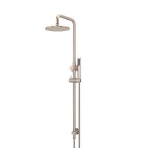 Meir Round Combination Shower Rail | 200mm Rose | Single Function Hand Shower | Champagne | MZ0704-R